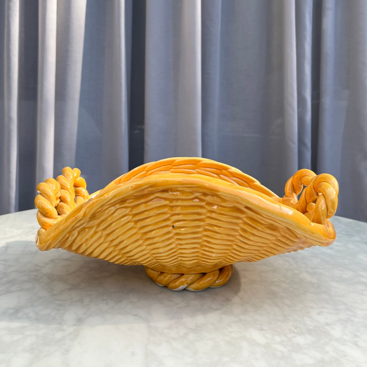 Vintage Vallauris woven ceramic basket