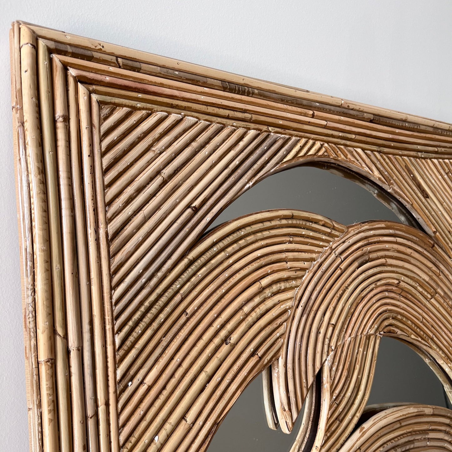 Vintage Vivai del Sud inspired bamboo wall mirror