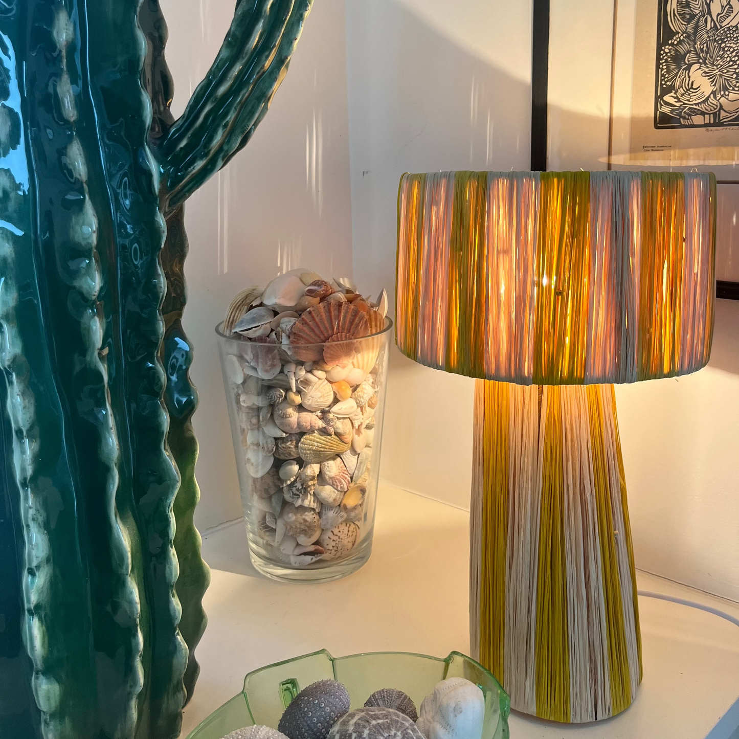 Raffia Table Lamp - Short