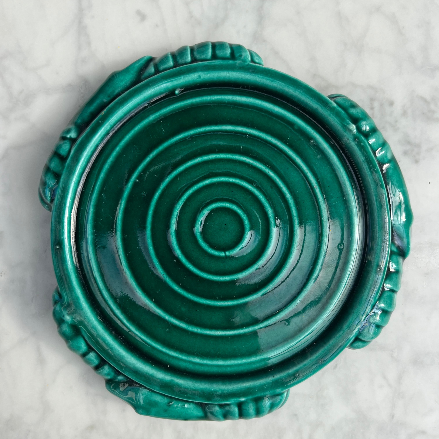 Emerald green coasters by Sarreguemines