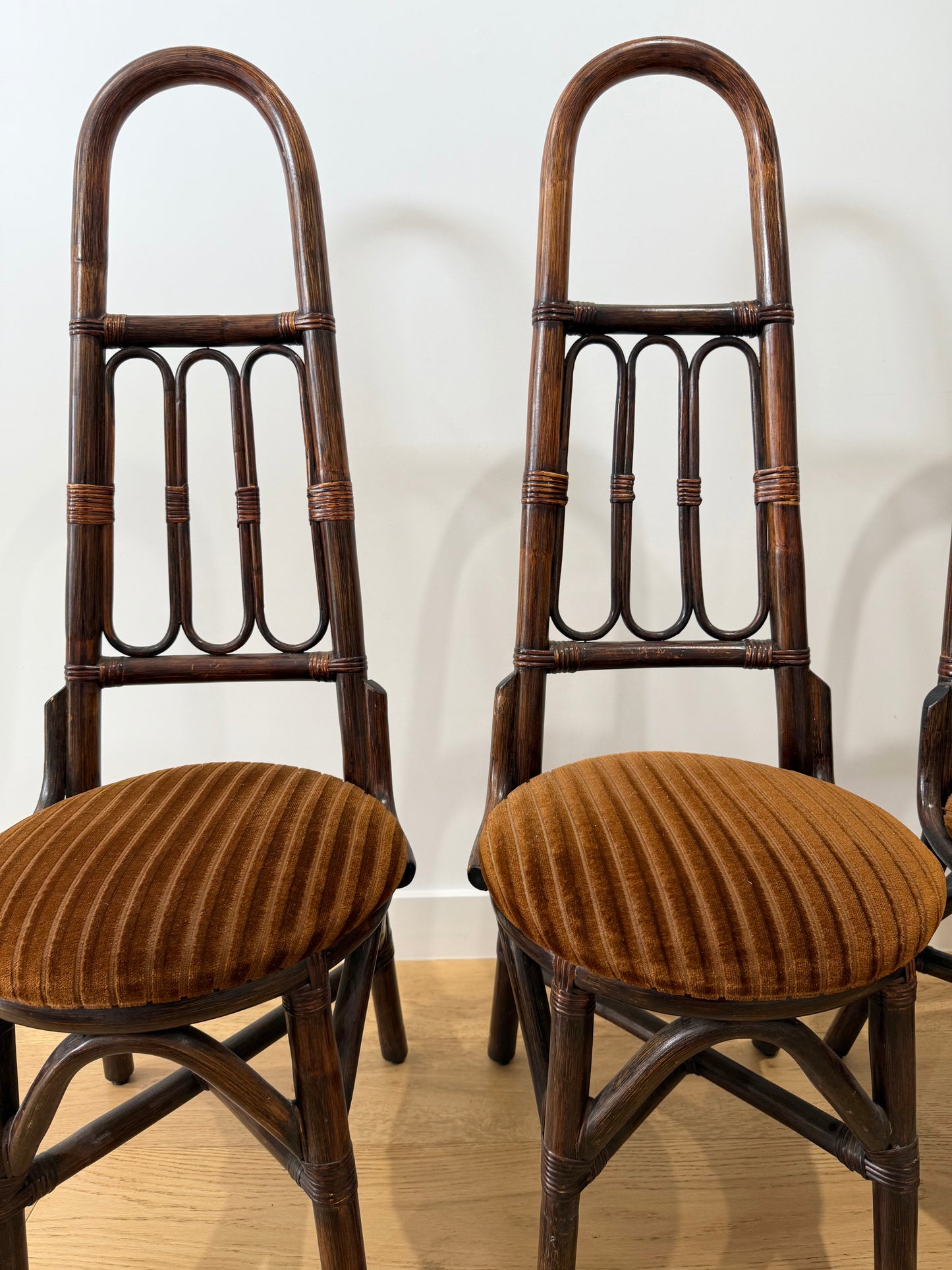 French Bamboo High Back Chair