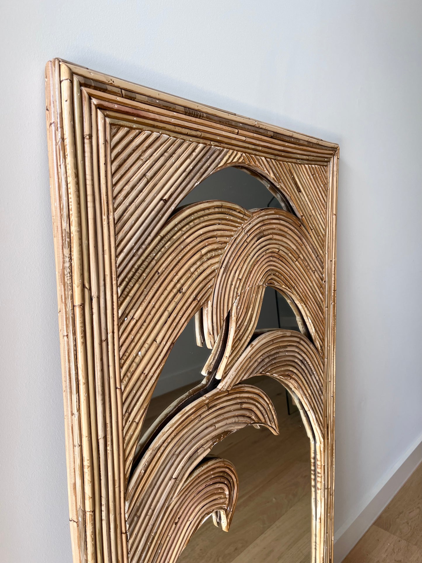 Vintage vivai del sud inspired bamboo wall mirror