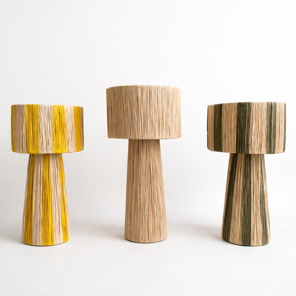 Artisan raffia table lamp - Tall