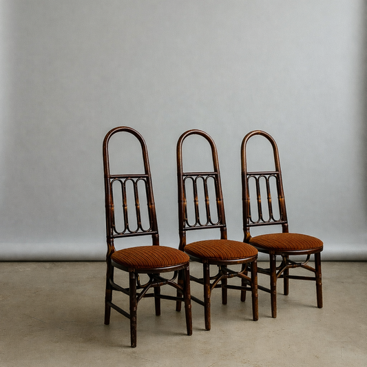 French Bamboo High Back Chair