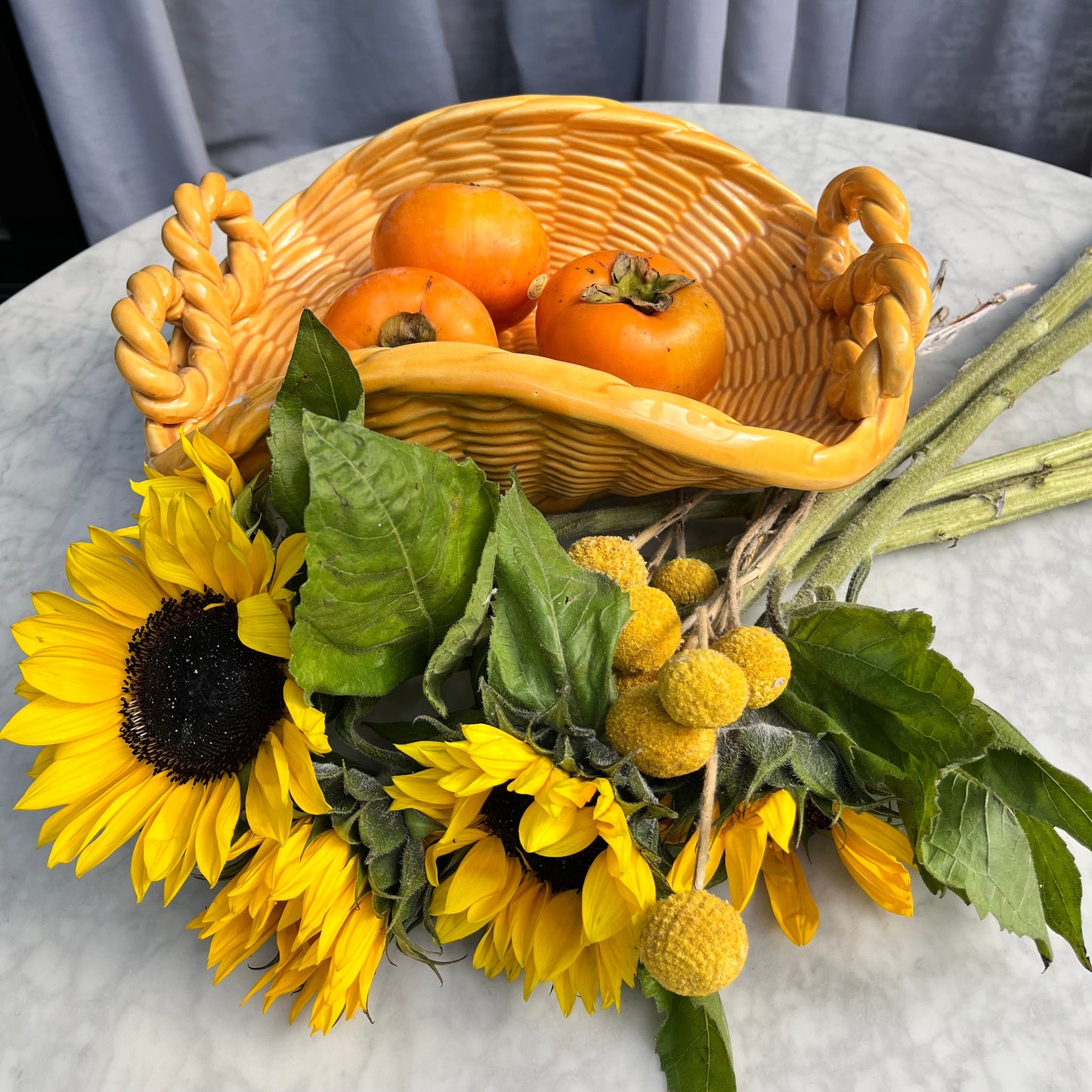 Vintage Vallauris woven ceramic basket