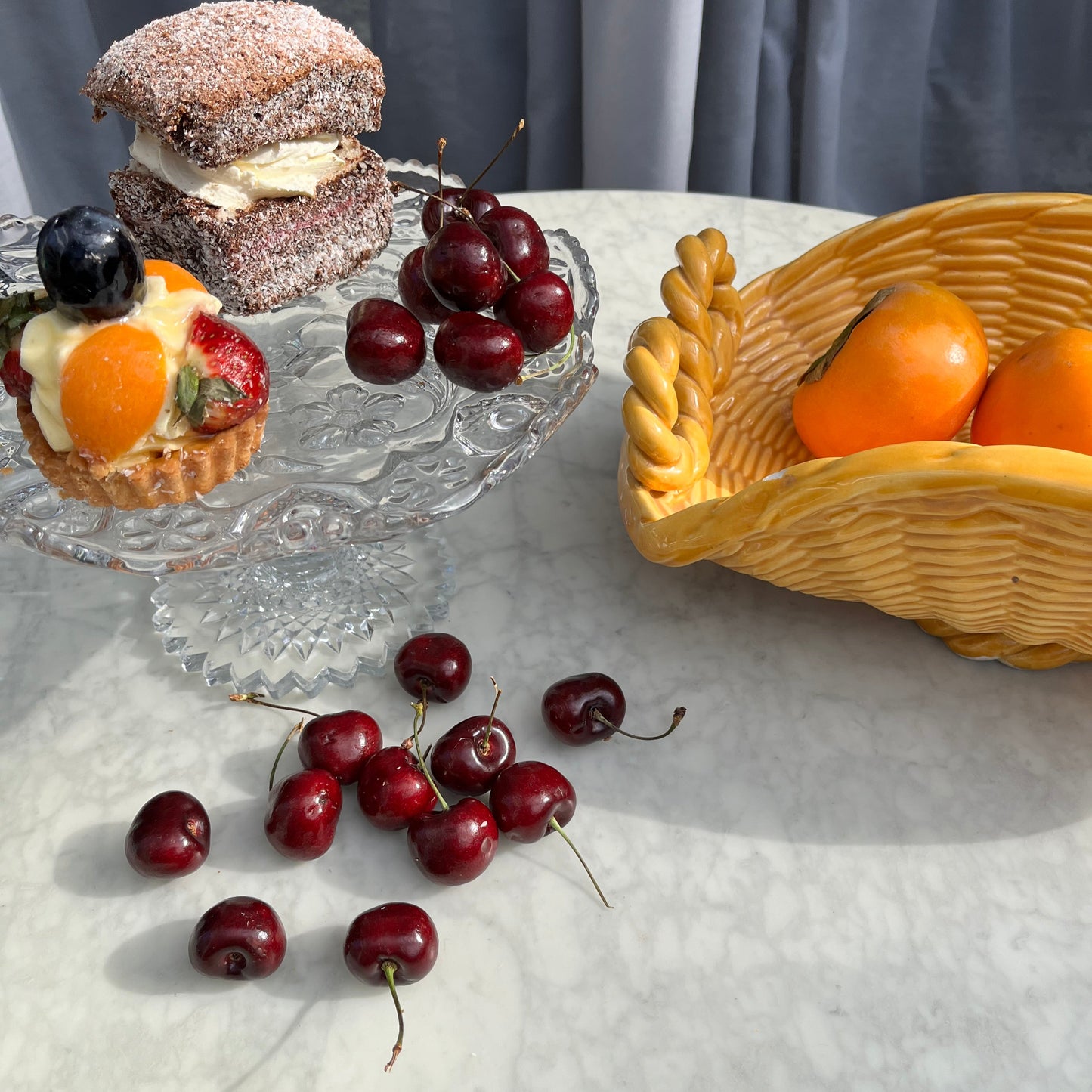 Vintage Vallauris woven ceramic basket