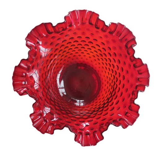 Fenton red art glass bowl - Large