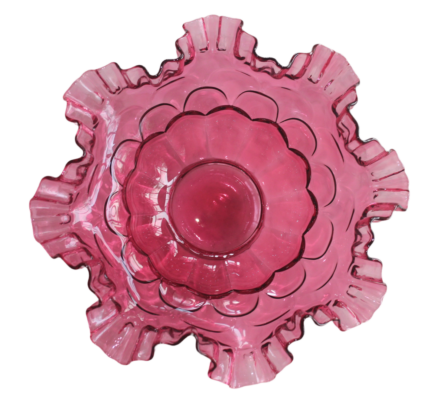 Fenton cranberry art glass bowl - large
