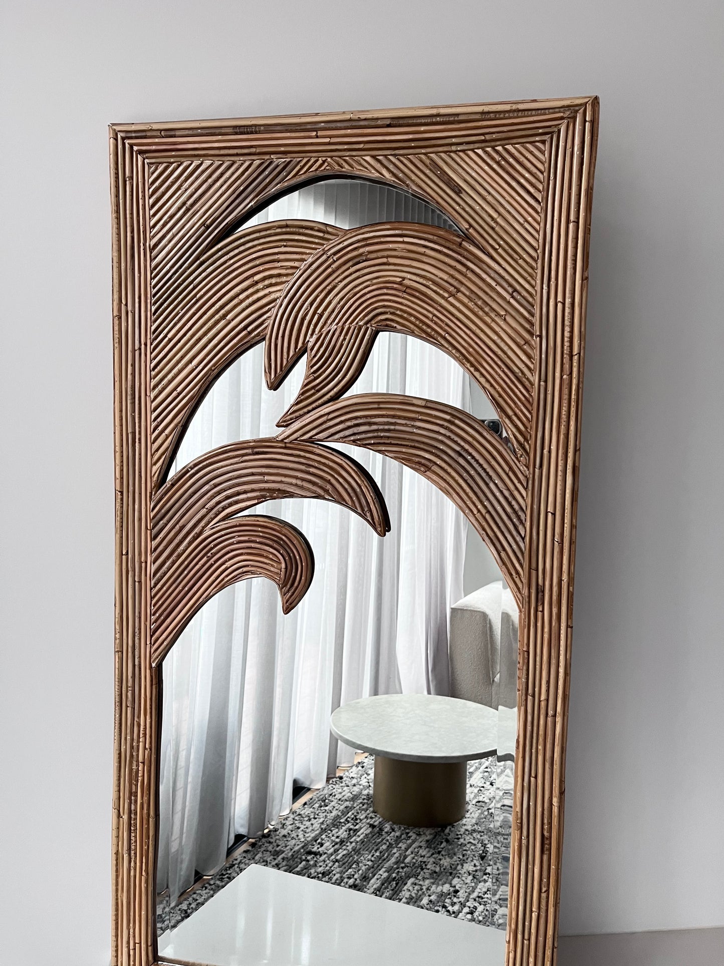 Vintage vivai del sud inspired bamboo wall mirror