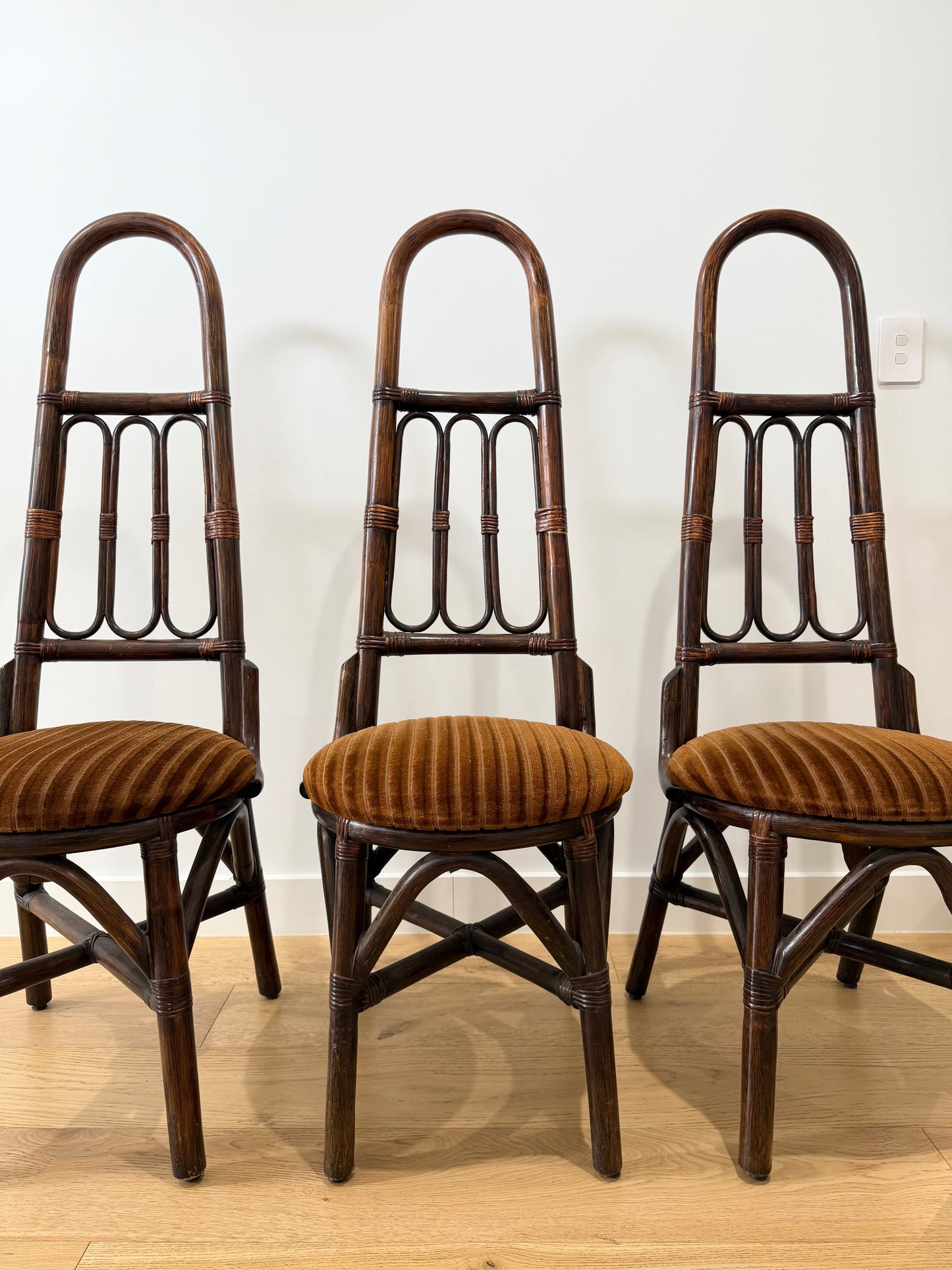 French Bamboo High Back Chair