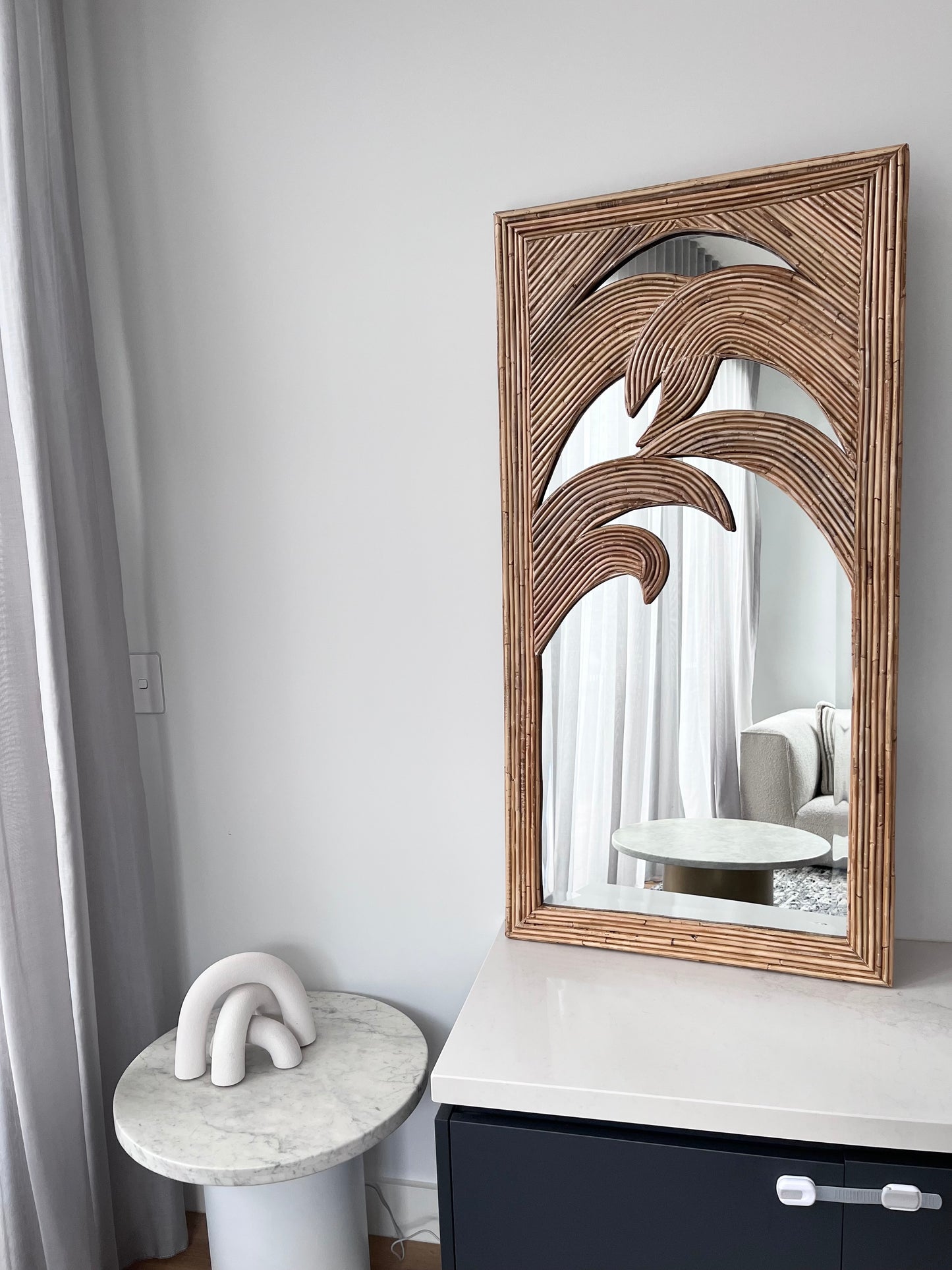 Vintage vivai del sud inspired bamboo wall mirror