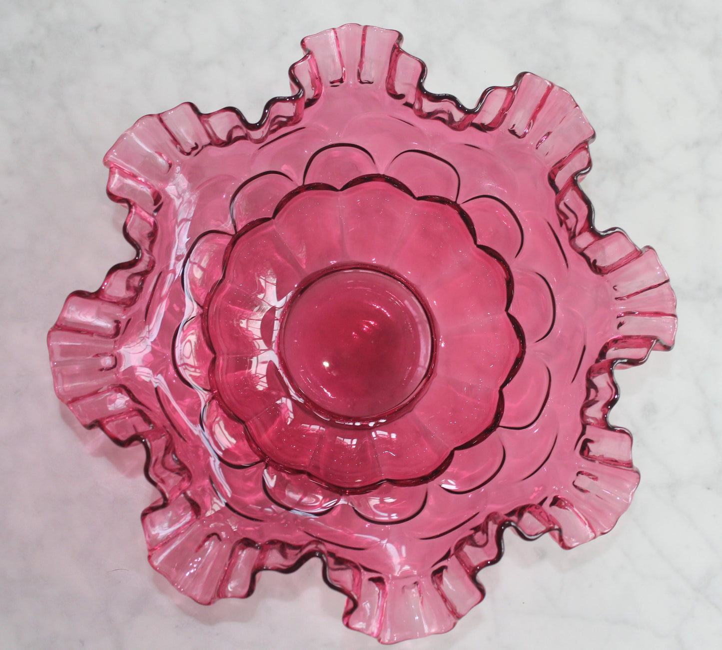 Fenton cranberry art glass bowl - large