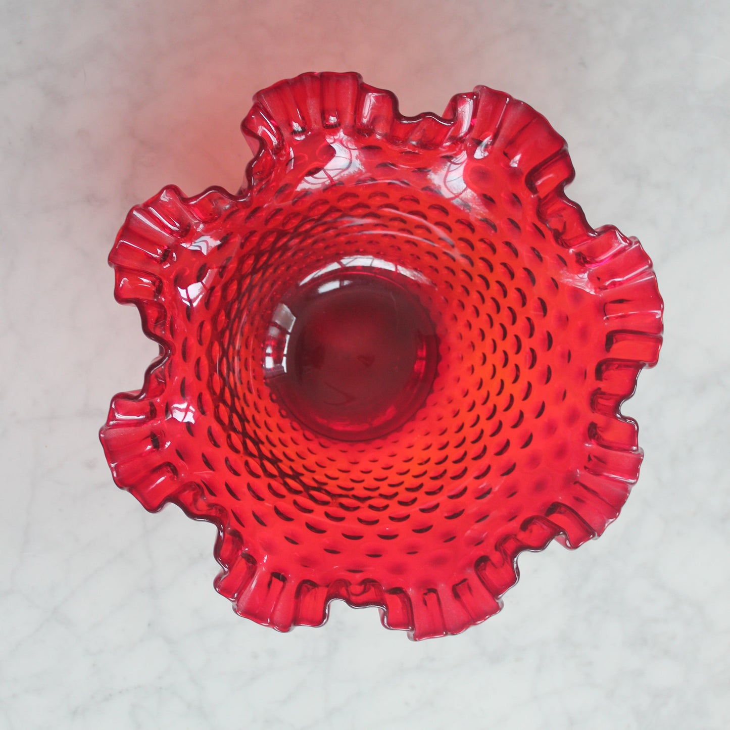 Fenton red art glass bowl - Large