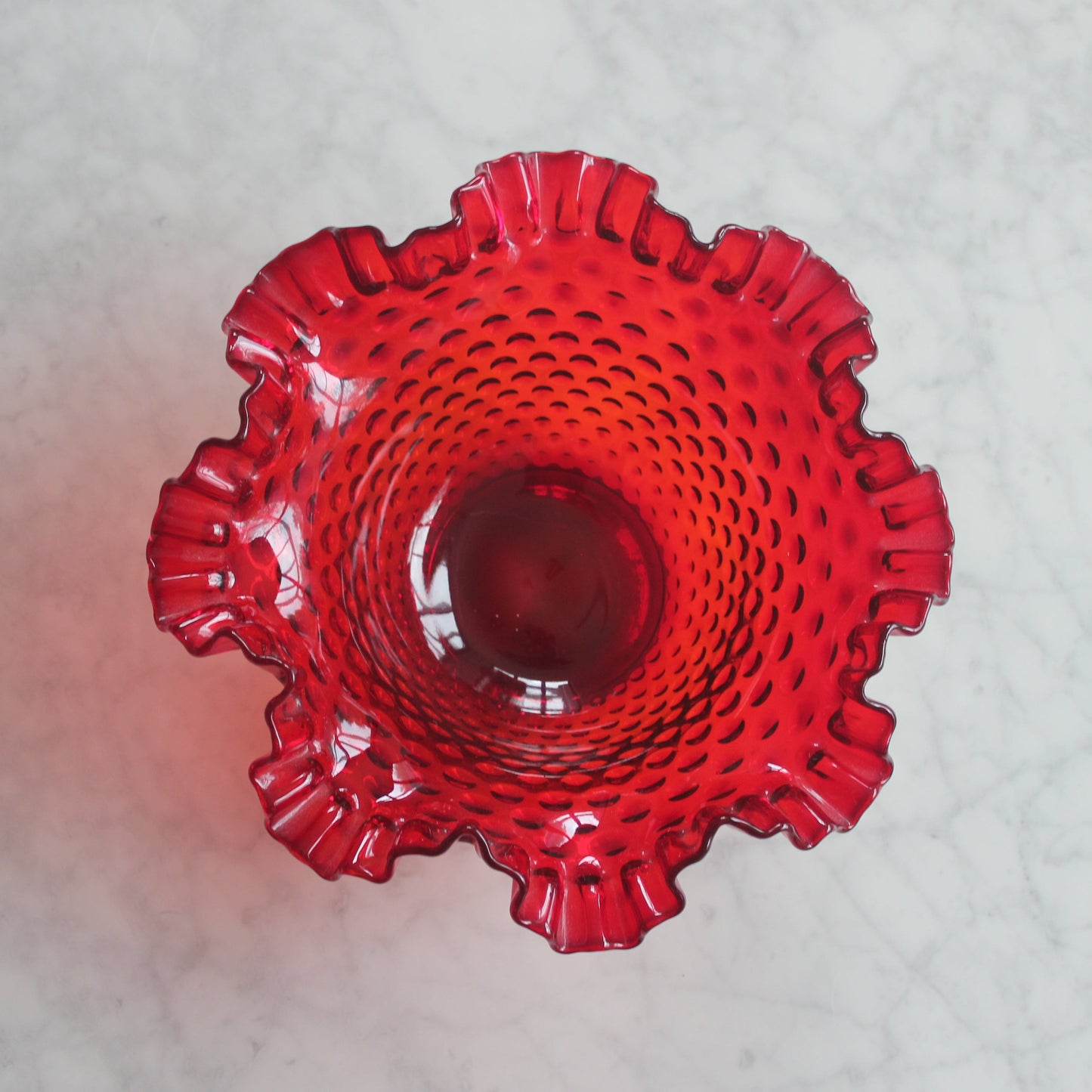 Fenton red art glass bowl - Large