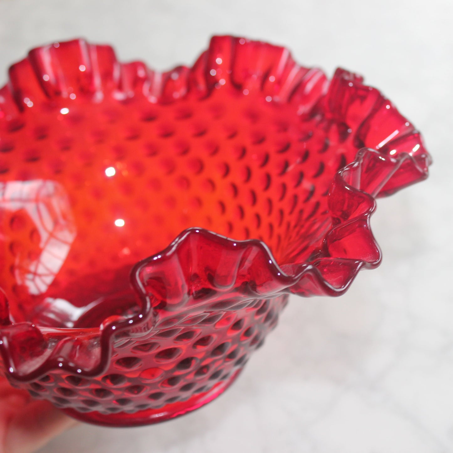 Fenton red art glass bowl - Large