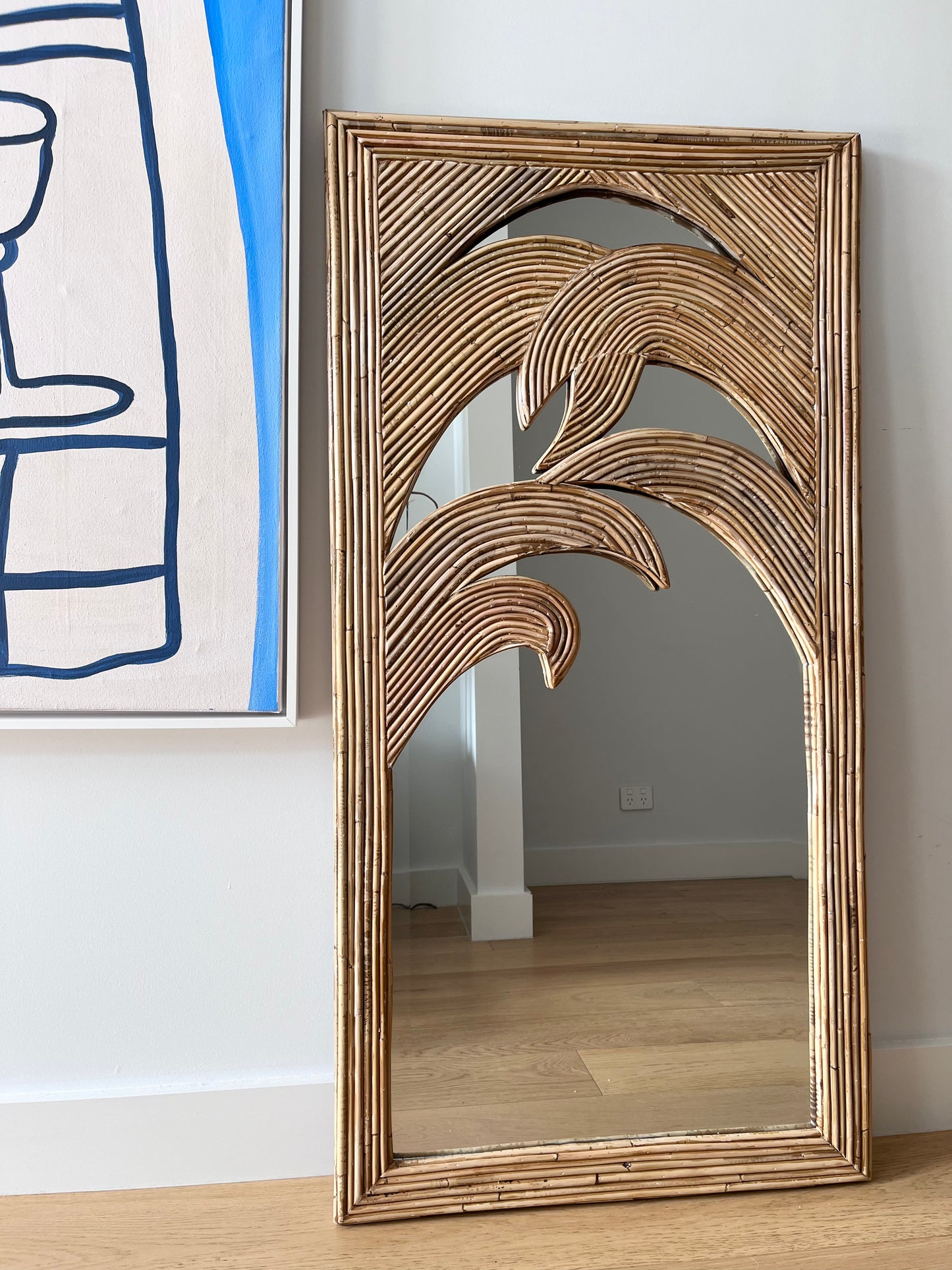 Vintage vivai del sud inspired bamboo wall mirror