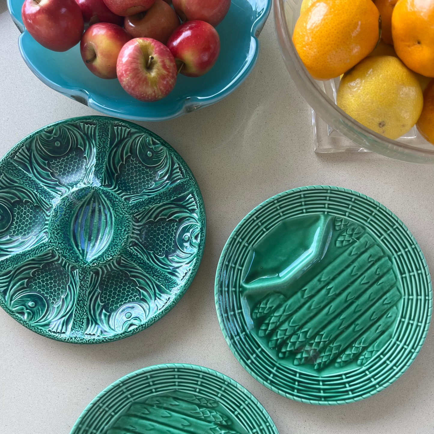 Vintage Emerald Green Fish Plate