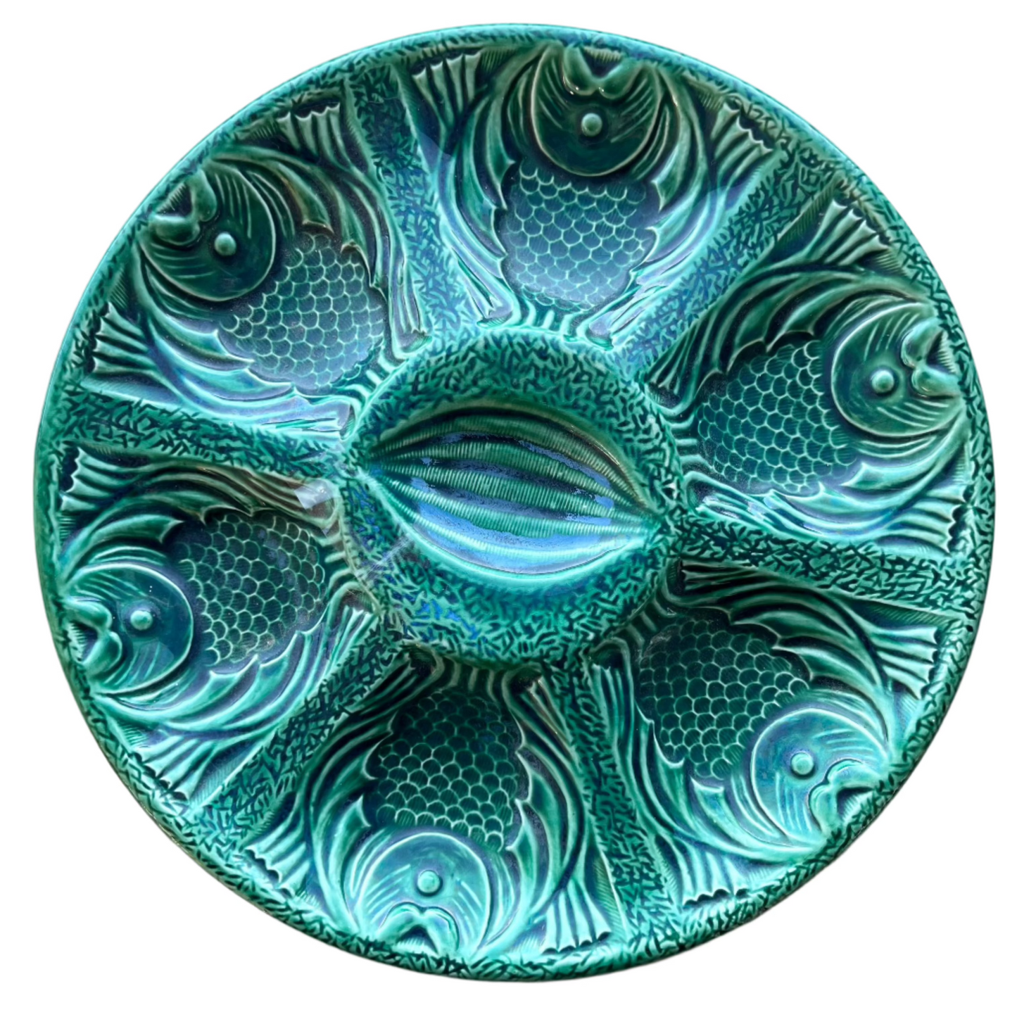 Vintage Emerald Green Fish Plate