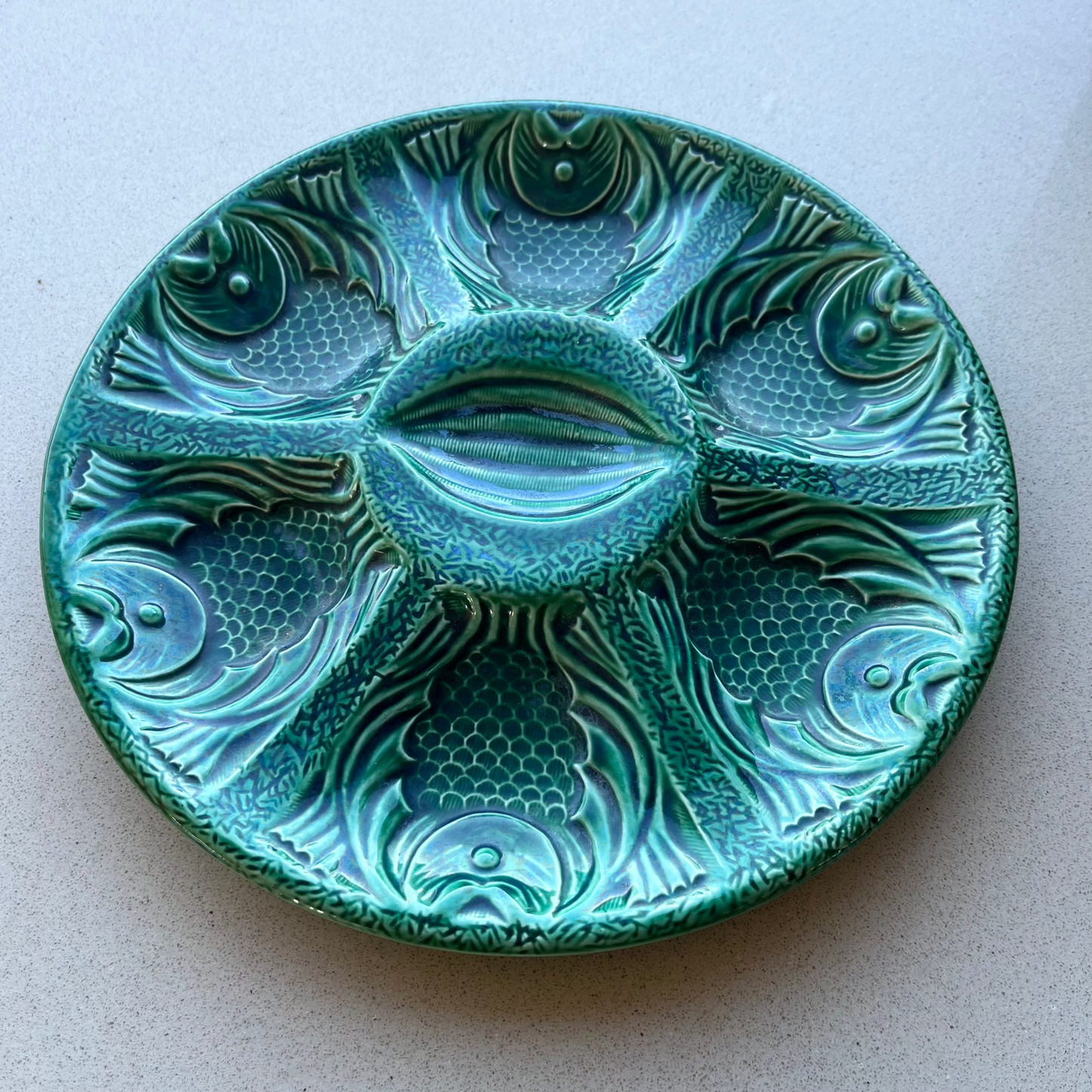 Vintage Emerald Green Fish Plate