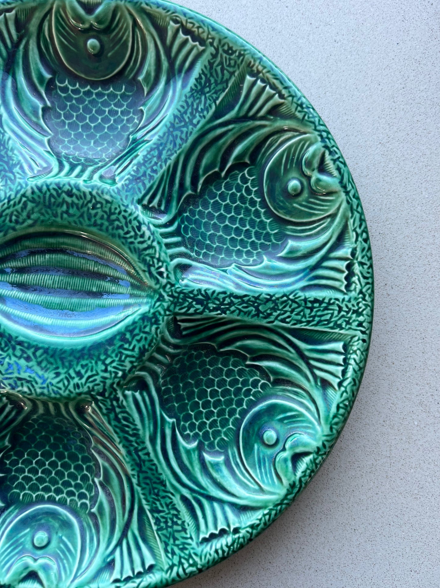 Vintage Emerald Green Fish Plate